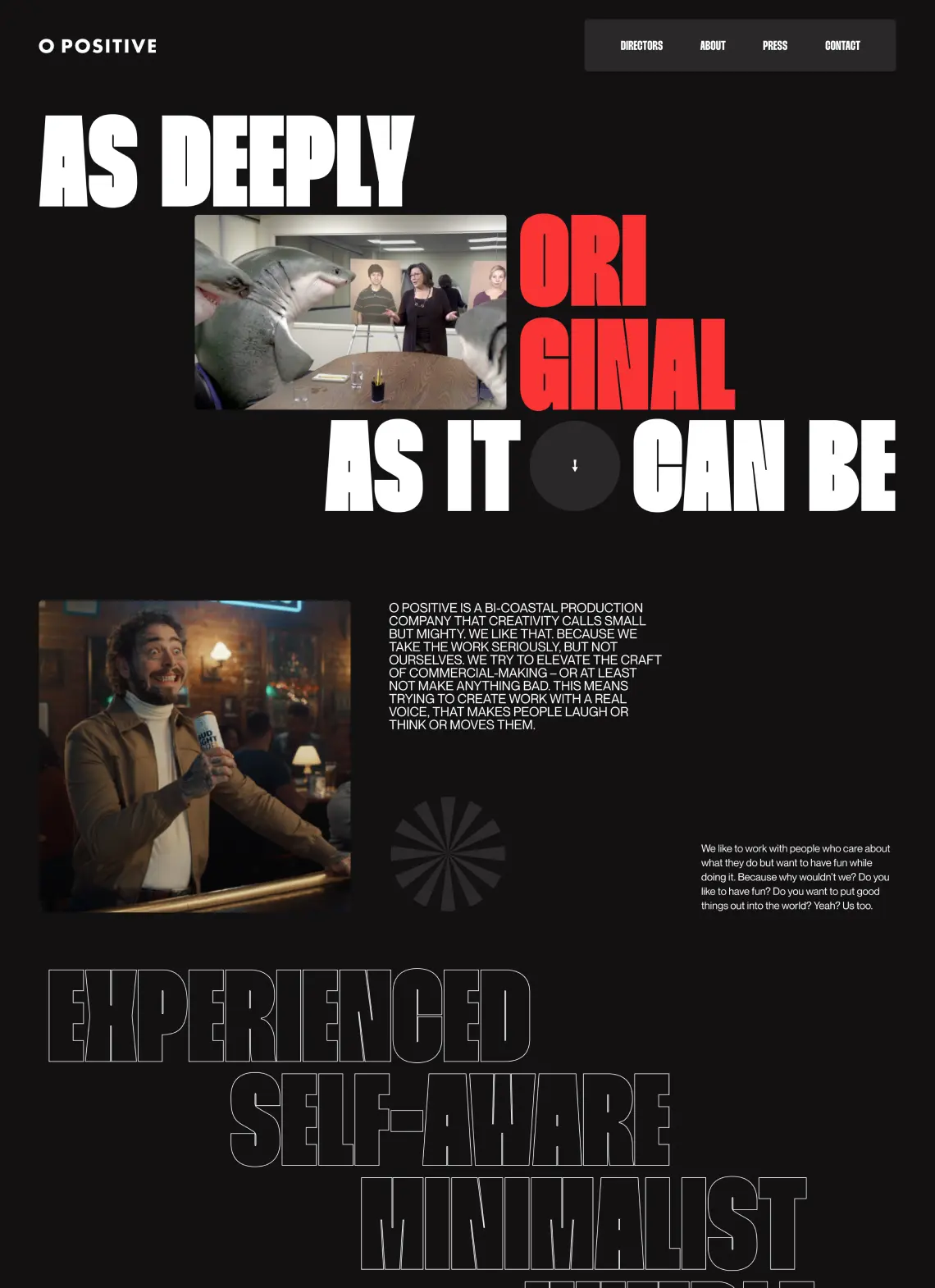 Website screen for about page part 1