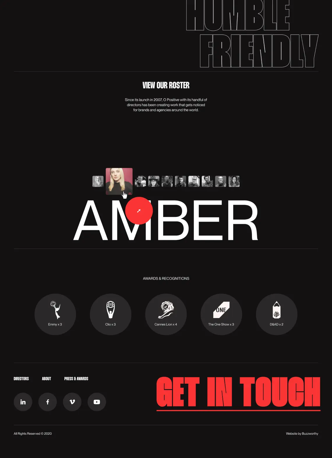 Website screen for about page part 1