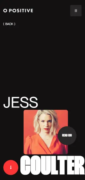 Mobile screen of director detail page