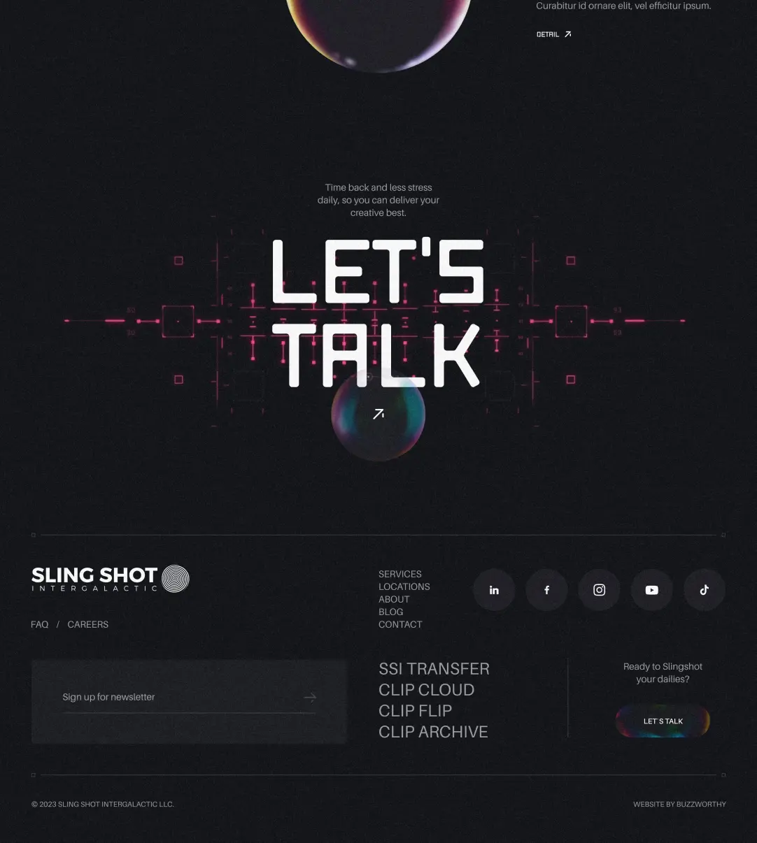 Website screen for about page part 1